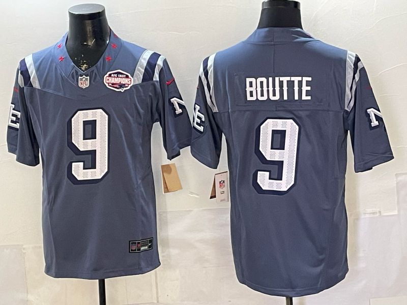 Men 2026 New England Patriots #9 Boutte Blue 5th generations Nike Limited NFL Jersey style 013